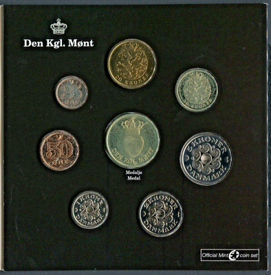 Denmark Year Coin Set 2006 7x BU Coins & Medal Special Folder with