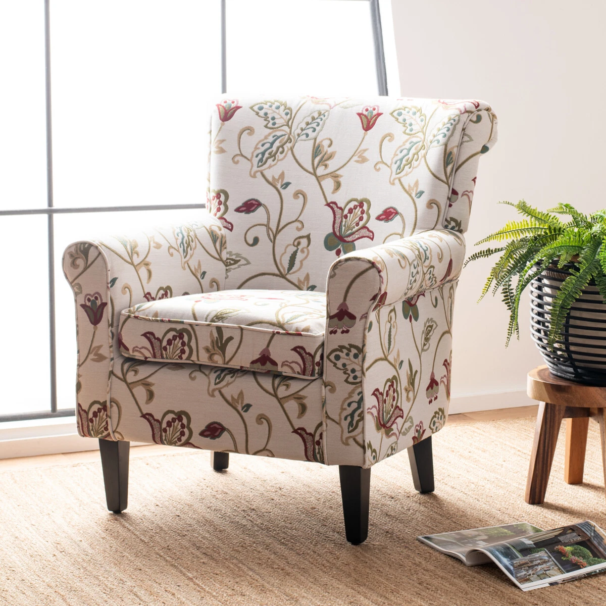 SAFAVIEH Hazina Club Chair Red White eBay