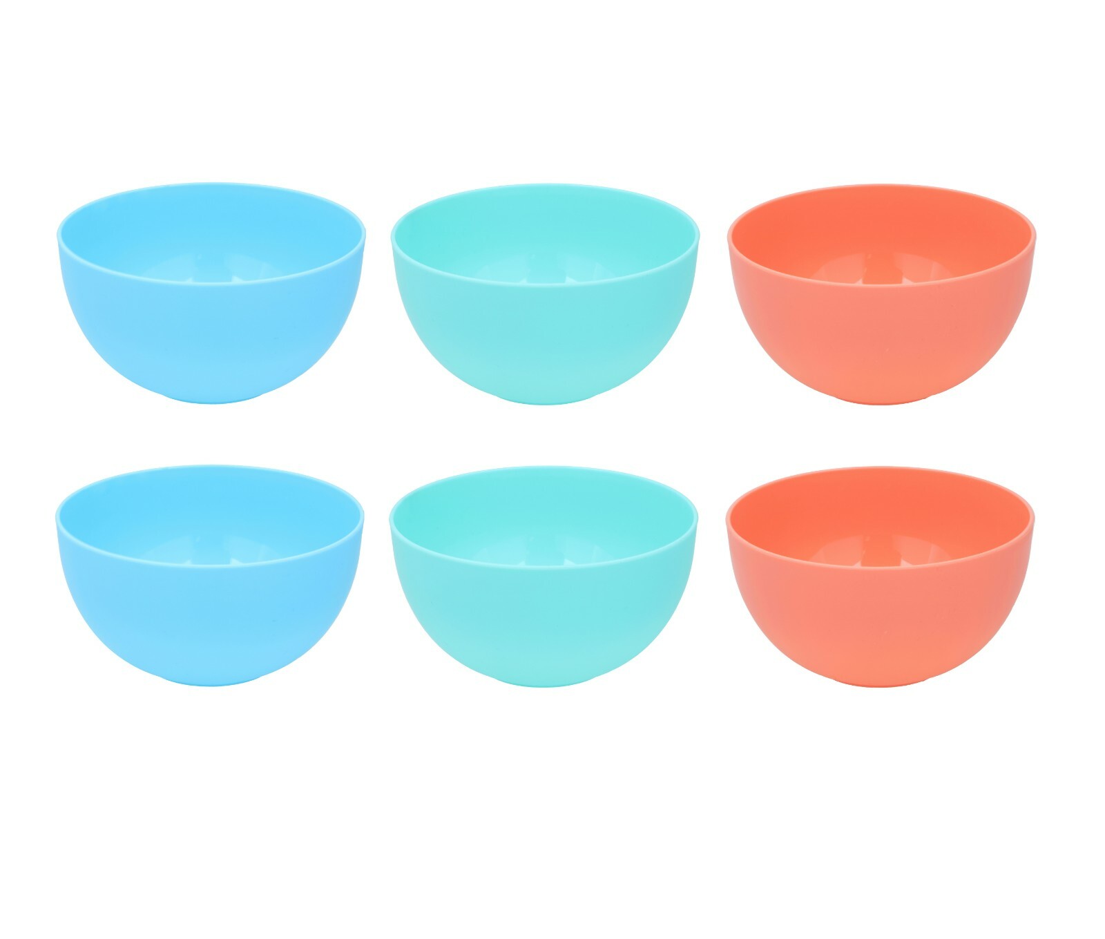 Set Of 6 Plastic Cereal Bowls Breakfast Stackable Dessert Snack Soup Bowls