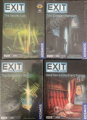 Lot Of 4 Exit The Game NEW - 3 Sealed In Box, 1 Open Box New with Sealed Cards