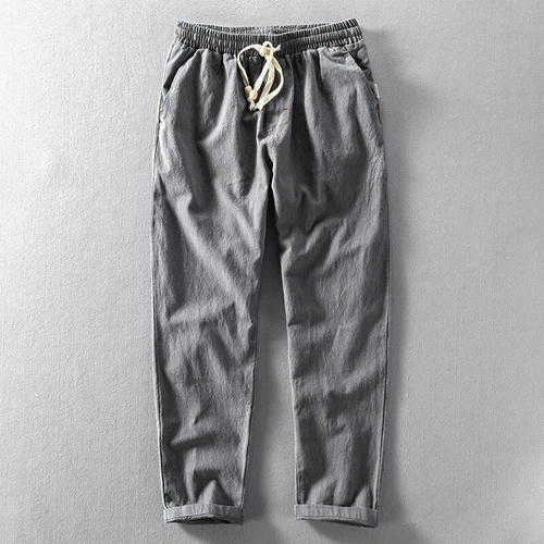 Herren Baumwolle Leinen Atmungsaktiv Haremshose Kordelzug Locker Freizeithose Retro - Bild 4 von 20