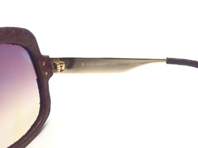 Linda‎ Farlow Luxe CAT 2 Square Oversize Burgendy Snakeskin Sunglasses $740 Cat Women main image 4