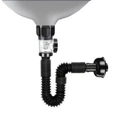 Bathroom-Sink-Drain-Kit: Flex-drain Kit with Flexible & Expandable P-trap Sin...