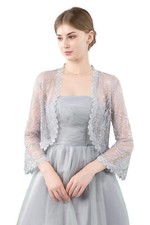 Central Chic© Womens Premium Lace Open Front Shrug Bolero Cardigan Weddings 