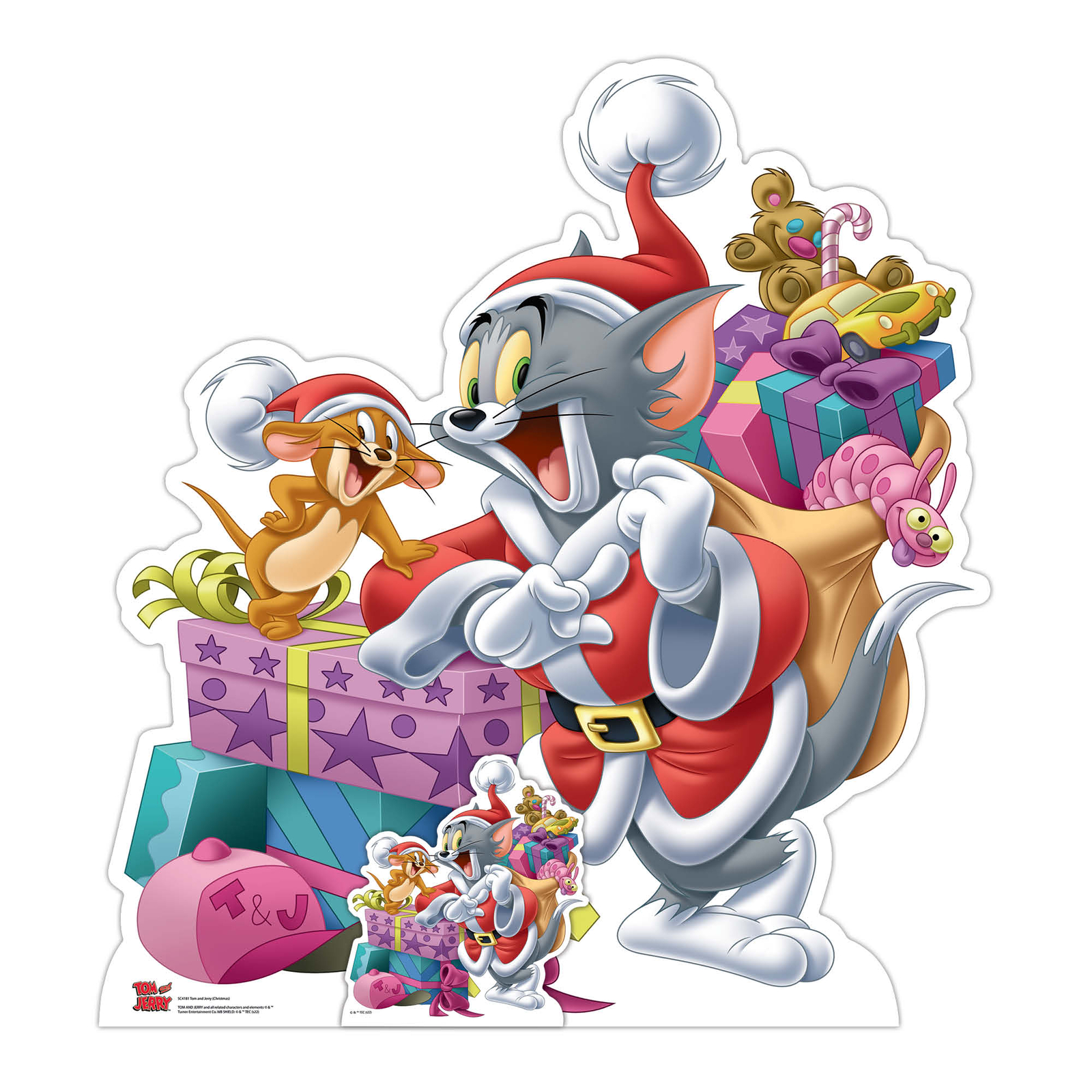 Star Cutouts Tom and Jerry Christmas Cardboard Cutout 3.1ft - Image 2