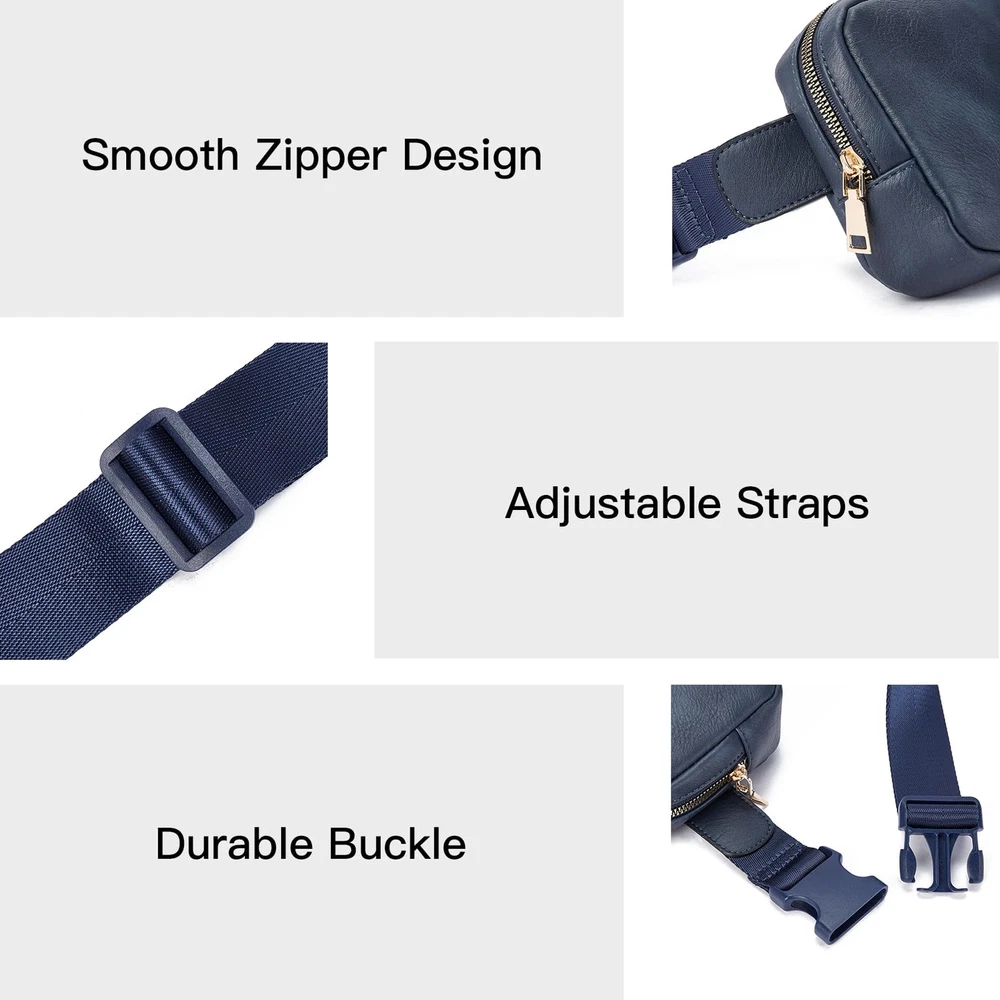 Leather Belt Bag for Women Fashionable Fanny Packs Cross Body Bag Waist Pack ...