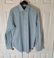 Polo by Ralph Lauren - Mens Blue/Green Long Sleeve Casual Dress Shirt - Classic