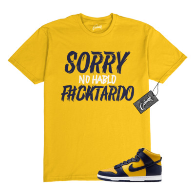 Dunk Michigan 2025 Varsity Maize Yellow Midnight Navy T Shirt Match SORRY