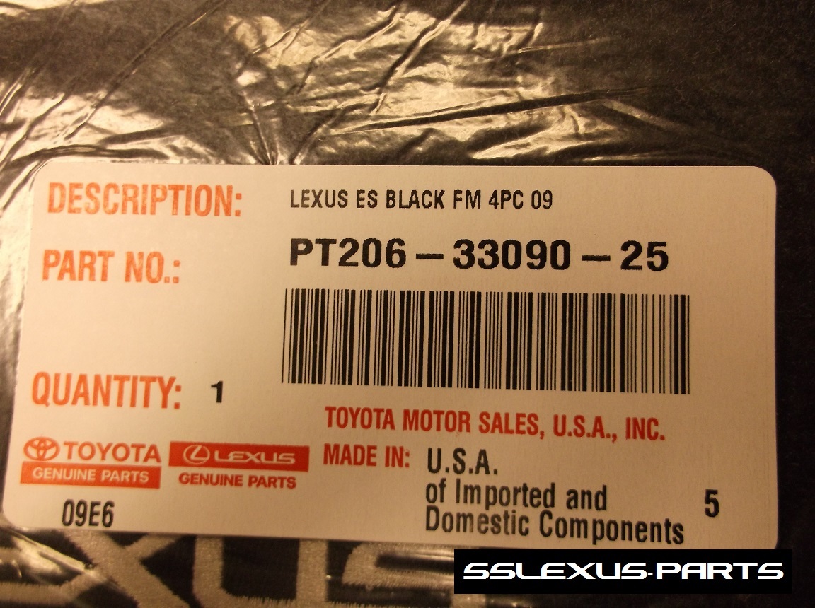 Lexus ES350 (20072012) OEM Genuine 4pc CARPET FLOOR MATS "Black" eBay