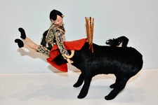 THE BEST ~ Vintage BULL And Bullfighter MATADOR Rolden KLUMPE Cloth Doll