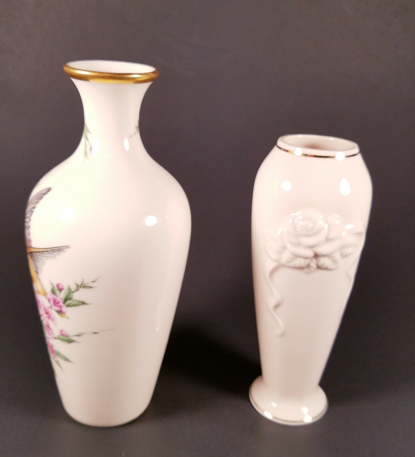 Two Lenox Flower Vases, Gift of Love Limited Edition Gold Trim and Rose Vase eBay