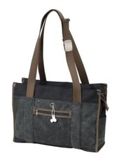 Dark Grey Business Trip Work School Canvas Cotton Vintage Computer Laptop Bag