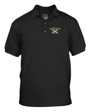 SCOTLAND FLAG Embroidery Embroidered Golf Polo Shirt