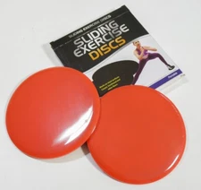Sliding Exercise Discs Set of 2 Lightweight Diameter 6.75" Red New