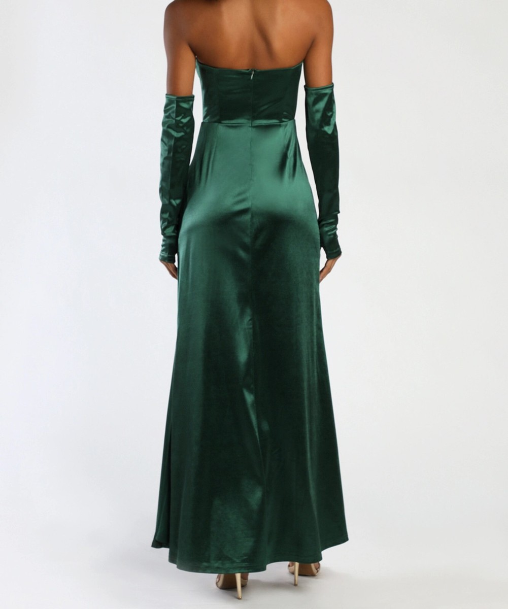 sachin and babi light blue dress Green Velvet Embellished Illusion Long Sleeve A-Line Midi Dress main image 0