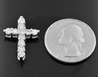 14k Solid White gold Natural diamond cross pendant  — photo 9