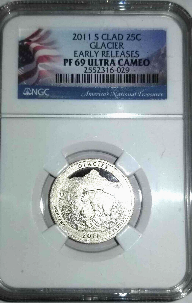 ☆【掘り出し物】☆『コアラ50セント銀貨』　PF69ULTRA CAMEO 2011 S Glacier Clad Quarter NGC PF69 Ultra Cameo Montana ATB