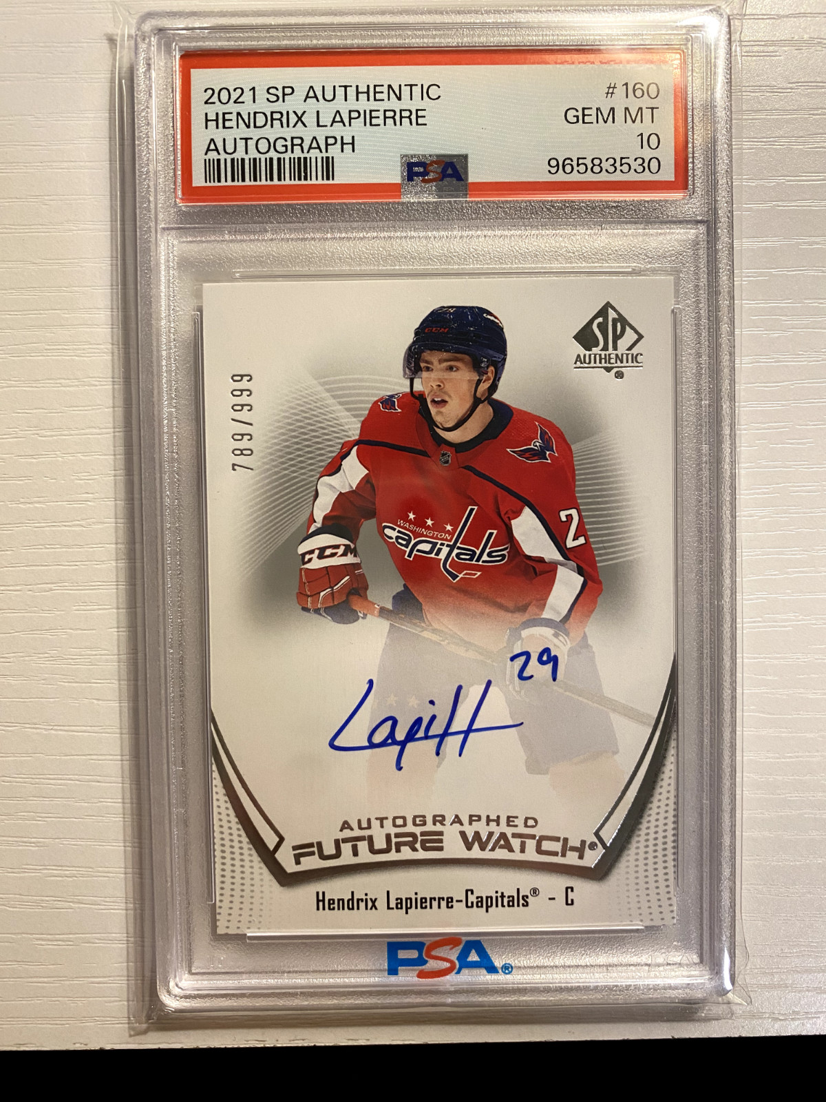 Hendrix LaPierre 2021 SP Authentic Future Watch Auto /999 PSA 10