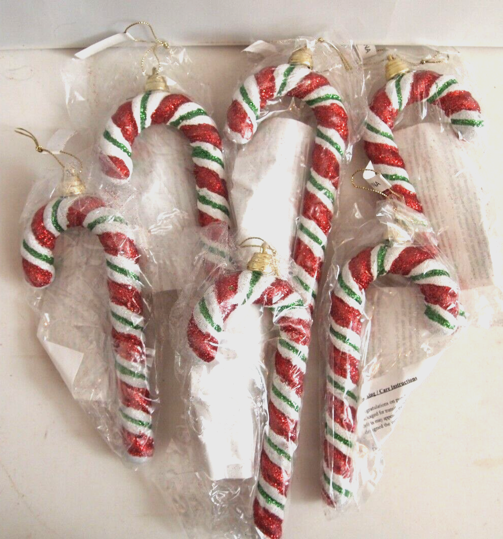 Huge Lot 6 Candy Cane Tree Ornaments Holiday Decor New eBay