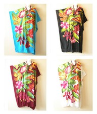KG80 Floral Hand Painted Women Batwing Kimono Dolman Women Abaya Dress Up to 7X