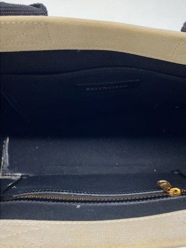 BALENCIAGA Tote Bag Hardware Small Canvas Cream 671402 Stain Used - Picture 6 of 9