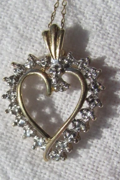 White gold open heart pendant deals
