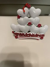 Grandchildren Family 8 Personalized Christmas Ornament.
