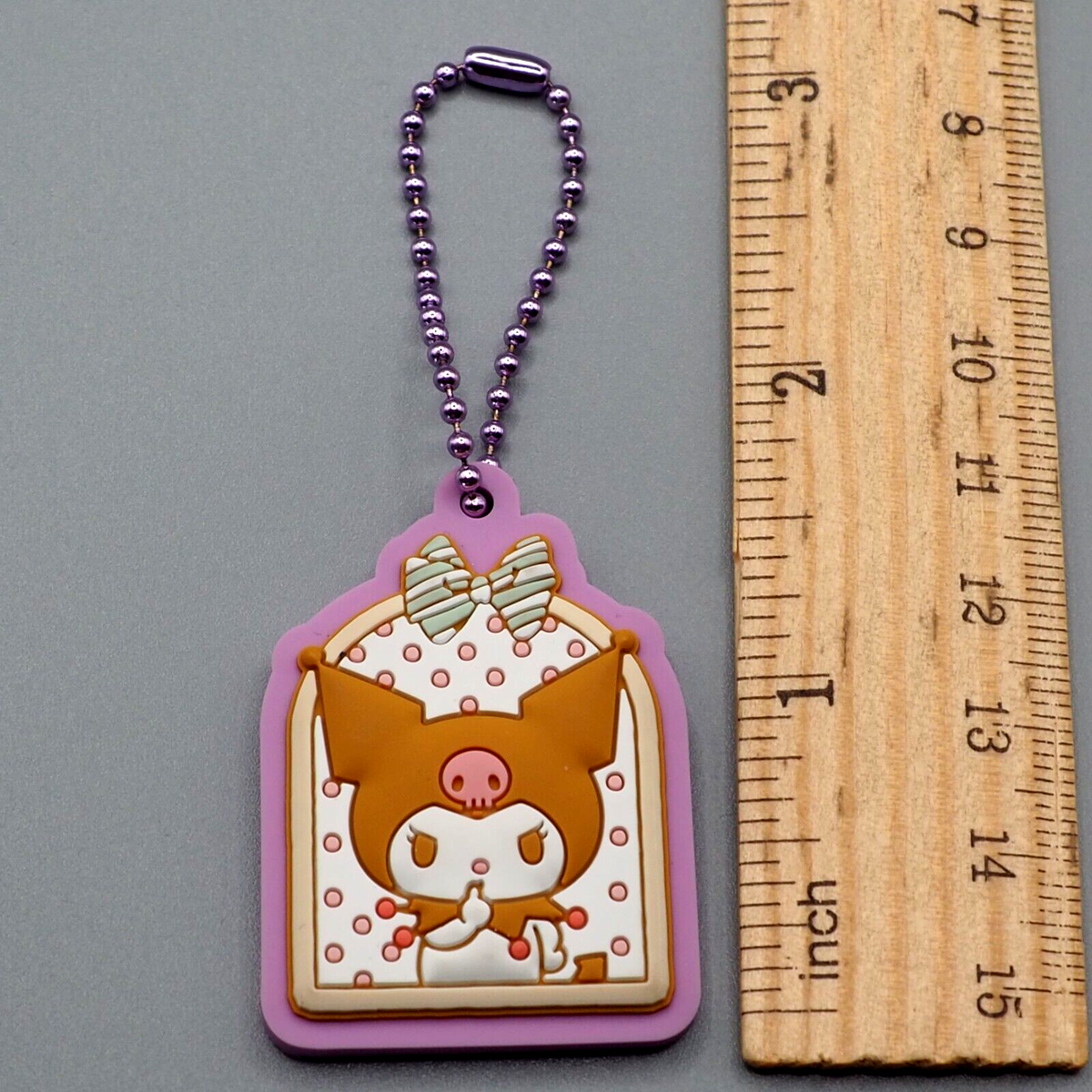 Kuromi Sanrio Characters Rubber Mascot Gummy Keychain Japan zz941