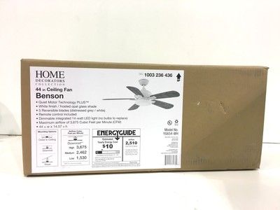 Home Decorators Benson 44 in. LED White Ceiling Fan with Light and Remote