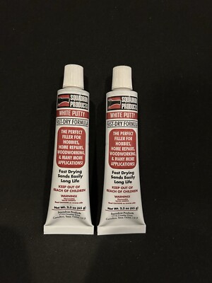 2 Pack Squadron Tools White Putty 20200 Fast Dry*FREE SHIPPING* 2.30oz