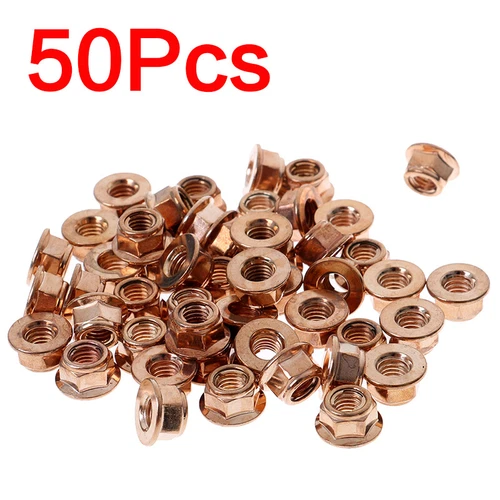50x M8 Copper Flashed Exhaust Manifold Nut 8 mm Nuts High Temperature Nuts . - Picture 6 of 12
