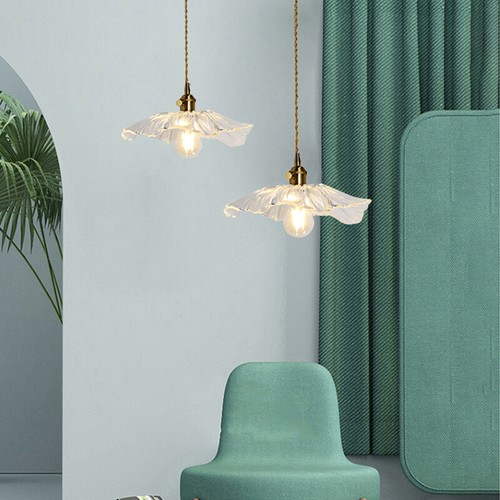 Ceiling Hanging Lamp Flower Shape Glass 