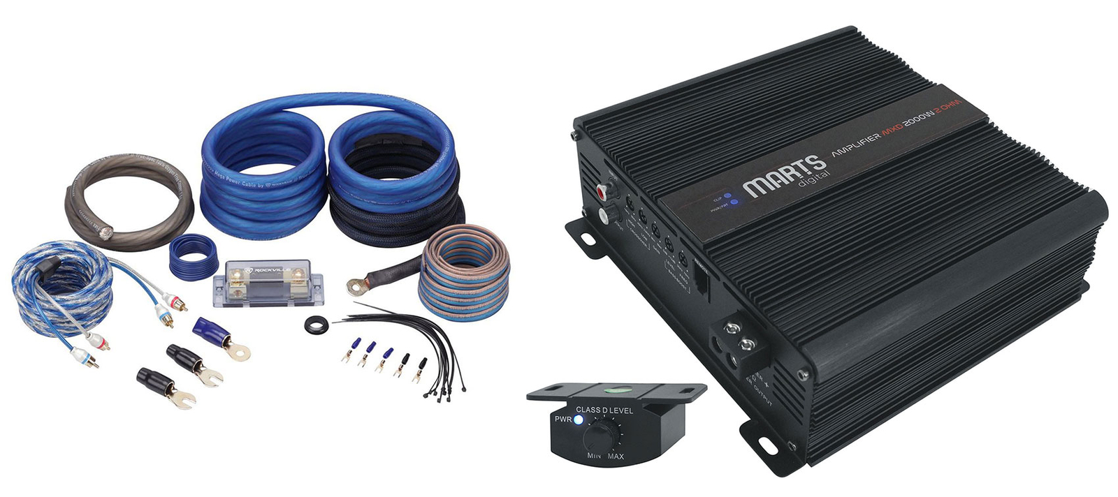 Автомобильный моноусилитель Marts Digital MXD 2000 2 ОМ 2000 Вт RMS Регулятор низких частот Комплект усилителя OFC 40790₽