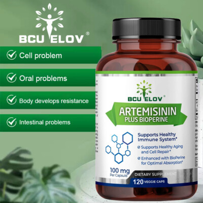 Artemisinin (Sweet Wormwood) Veggie Capsules 100 mg Plus BioPerine 30/60/120Caps