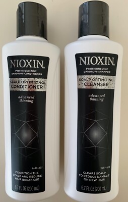 Set of 2 NIOXIN 1 Dandruff Scalp Optimizing Cleanser & 1 Conditioner 6.7oz 