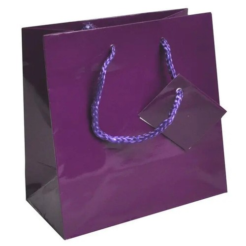 100 pcs 6.5" x 3.5" x 6.5" Glossy Euro Tote Gift Shopping Bags 7 Color Options - Picture 11 of 28