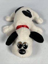 1986 Tonka Pound Puppies  Black  White Spotted Dog Plush 7  