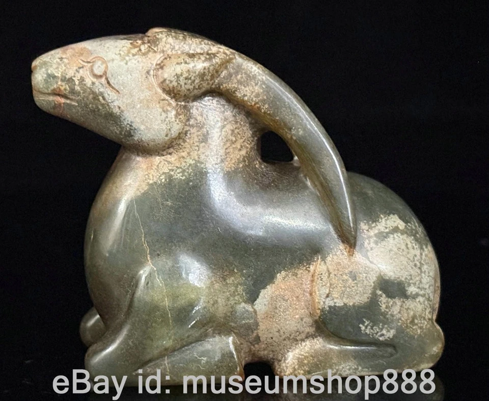 Estátua da sorte de ovelhas e cabras 2,2" Od chinesa escultura em jade hetian palácio da dinastia - Imagem 2 de 4