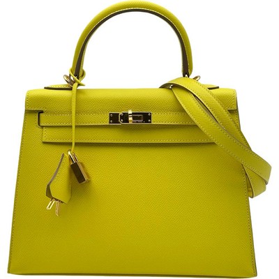 HERMES Kelly 25 Epsom Leather Shoulder Bag D Stamp #OKB7682