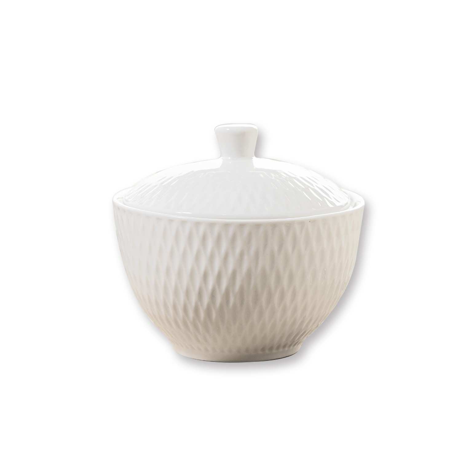 Sugar Bowl with Lid Ceramic White Jewel Porcelain Tableware Classic Style Dining
