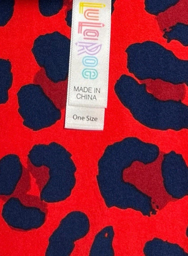Leggings LuLaRoe OS Talla Única ROJO AZUL Animal Colorido Leopardo Salvaje Guepardo Negrita Foto 4 de 4