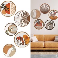 Lot de 5 pi??ces art mural en bois ?? breloques vintage aux couleurs douces et m