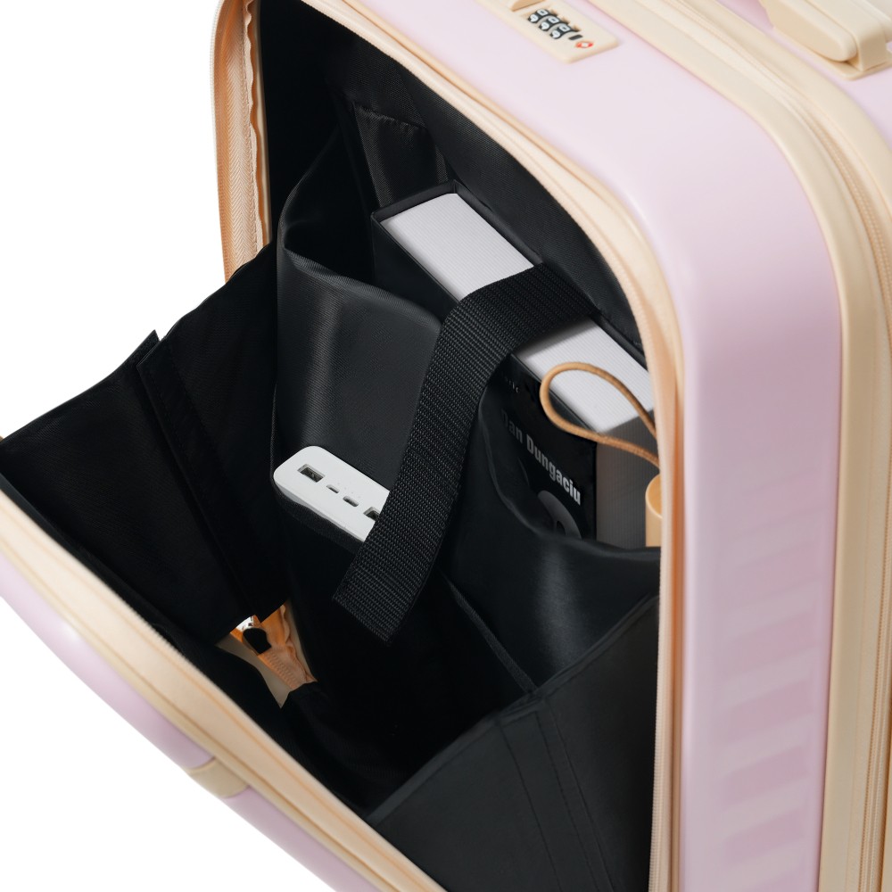 Luggage Set of 3 with USB Port, ABS Hard Shell Luggage with Spinner Wheels
