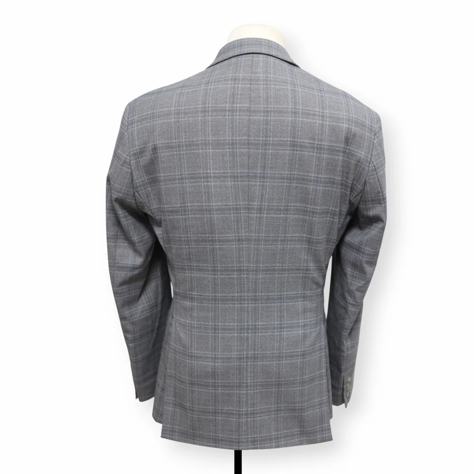 PRONTO UOMO PLATINUM mens gray windowpane sport coat suit jacket blazer 38 L - Image 4 of 4