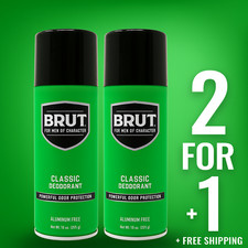 3 Pack BRUT Deodorant Spray Original Fragrance 10 oz Each