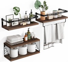 Wall Mounted Bathroom Shelves Over Toilet Rustic Wood Floating