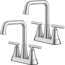 Bathroom Sink Faucet, 4 inch Brushed Nickel Bathroom Faucets for Sink 3 Hole