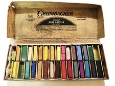 Vintage Grumbacher Finest Soft Pastels 30 Half-Length Set No. 00/C New Nice