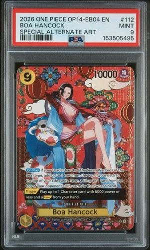 PSA 9 One Piece Card Boa Hancock SP OP14-112 Azure Sea's Seven OP14 English