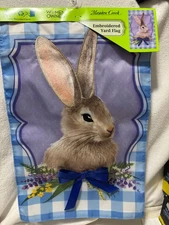 EMBROIDERED YARD SIGN MEADOW CREEK RABBIT DESIGN NEW